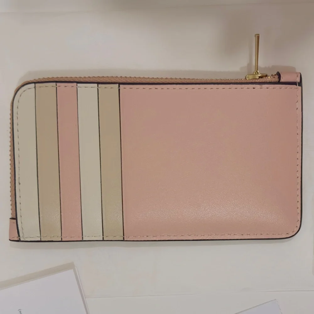 Coach New York Zip Card Case Holder Wallet in Colorblock Cream Multi CBF50 - Picture 3 of 10
